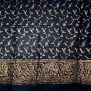 Fabric Material Black Gold Cotton Floral Vine Paisley Fashion Decor Sewing 3+yds